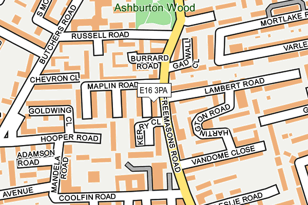 E16 3PA map - OS OpenMap – Local (Ordnance Survey)