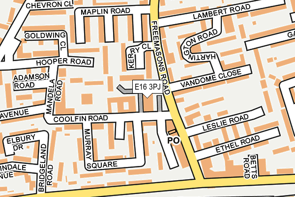 E16 3PJ map - OS OpenMap – Local (Ordnance Survey)