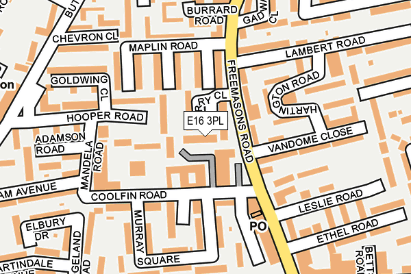 E16 3PL map - OS OpenMap – Local (Ordnance Survey)