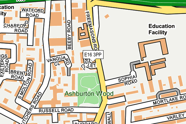 E16 3PP map - OS OpenMap – Local (Ordnance Survey)