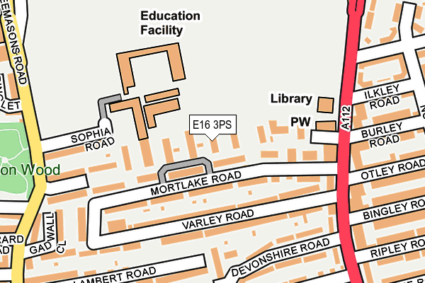 E16 3PS map - OS OpenMap – Local (Ordnance Survey)