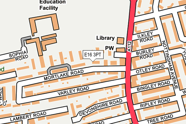 E16 3PT map - OS OpenMap – Local (Ordnance Survey)