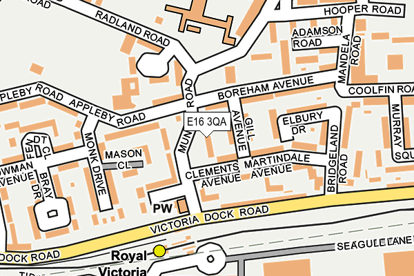 E16 3QA map - OS OpenMap – Local (Ordnance Survey)