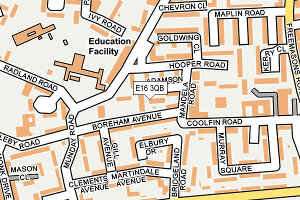 E16 3QB map - OS OpenMap – Local (Ordnance Survey)