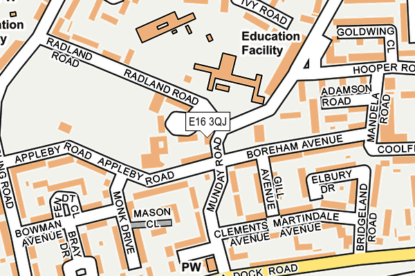 E16 3QJ map - OS OpenMap – Local (Ordnance Survey)