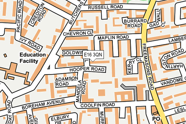 E16 3QN map - OS OpenMap – Local (Ordnance Survey)