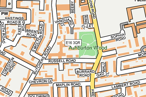 E16 3QR map - OS OpenMap – Local (Ordnance Survey)