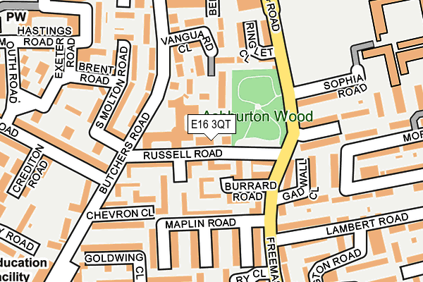 E16 3QT map - OS OpenMap – Local (Ordnance Survey)