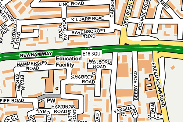 E16 3QU map - OS OpenMap – Local (Ordnance Survey)