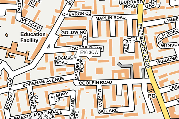 E16 3QW map - OS OpenMap – Local (Ordnance Survey)