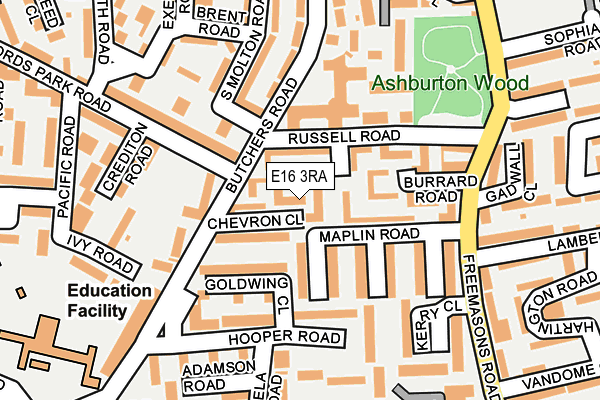 E16 3RA map - OS OpenMap – Local (Ordnance Survey)