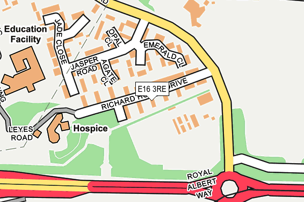 E16 3RE map - OS OpenMap – Local (Ordnance Survey)