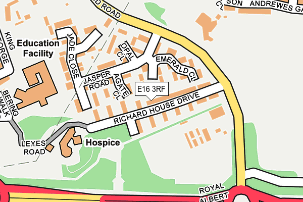 E16 3RF map - OS OpenMap – Local (Ordnance Survey)