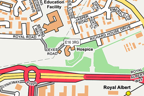 E16 3RG map - OS OpenMap – Local (Ordnance Survey)