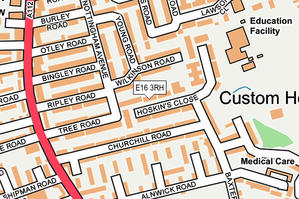 E16 3RH map - OS OpenMap – Local (Ordnance Survey)