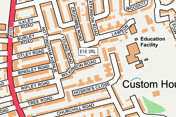 E16 3RL map - OS OpenMap – Local (Ordnance Survey)