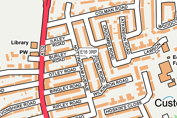 E16 3RP map - OS OpenMap – Local (Ordnance Survey)