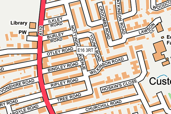 E16 3RT map - OS OpenMap – Local (Ordnance Survey)