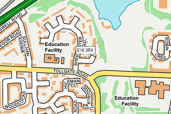 E16 3RX map - OS OpenMap – Local (Ordnance Survey)