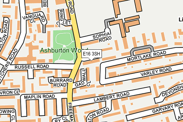 E16 3SH map - OS OpenMap – Local (Ordnance Survey)