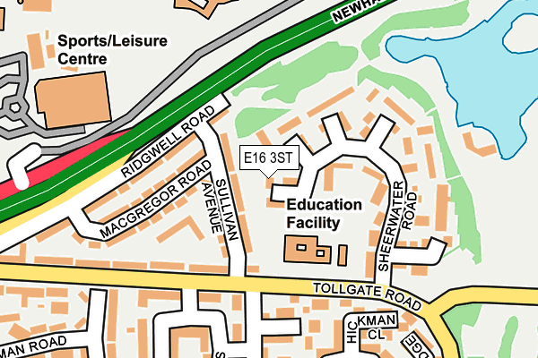 E16 3ST map - OS OpenMap – Local (Ordnance Survey)