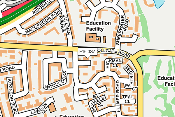 E16 3SZ map - OS OpenMap – Local (Ordnance Survey)