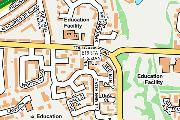 E16 3TA map - OS OpenMap – Local (Ordnance Survey)