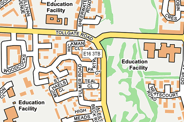 E16 3TB map - OS OpenMap – Local (Ordnance Survey)