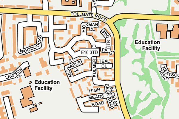 E16 3TD map - OS OpenMap – Local (Ordnance Survey)