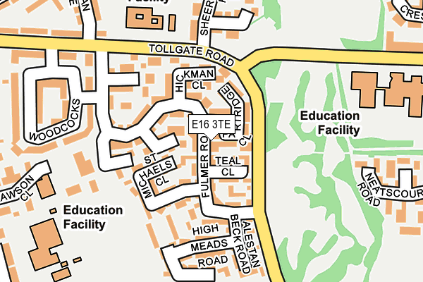 E16 3TE map - OS OpenMap – Local (Ordnance Survey)