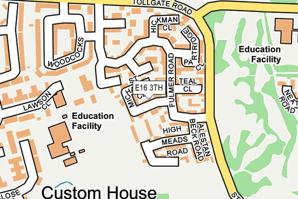 E16 3TH map - OS OpenMap – Local (Ordnance Survey)