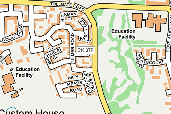 E16 3TP map - OS OpenMap – Local (Ordnance Survey)