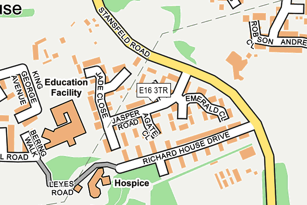 E16 3TR map - OS OpenMap – Local (Ordnance Survey)