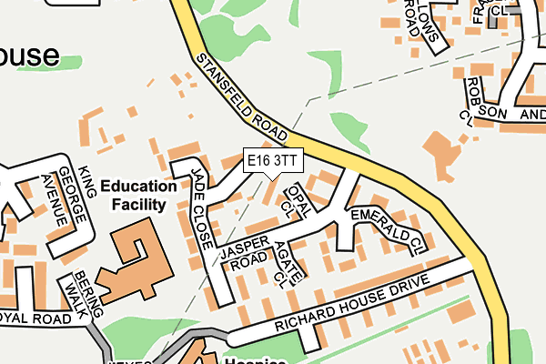 E16 3TT map - OS OpenMap – Local (Ordnance Survey)