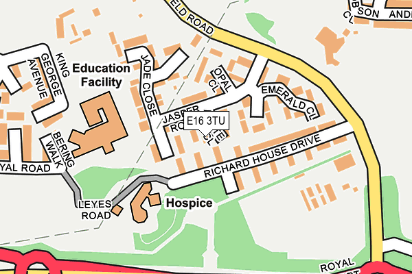E16 3TU map - OS OpenMap – Local (Ordnance Survey)