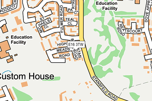 E16 3TW map - OS OpenMap – Local (Ordnance Survey)