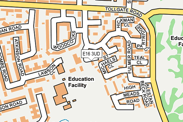 E16 3UD map - OS OpenMap – Local (Ordnance Survey)