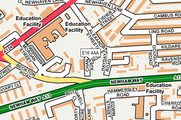 E16 4AA map - OS OpenMap – Local (Ordnance Survey)