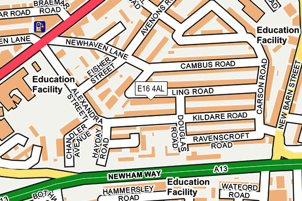E16 4AL map - OS OpenMap – Local (Ordnance Survey)
