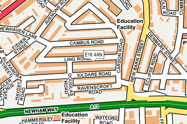 E16 4AN map - OS OpenMap – Local (Ordnance Survey)