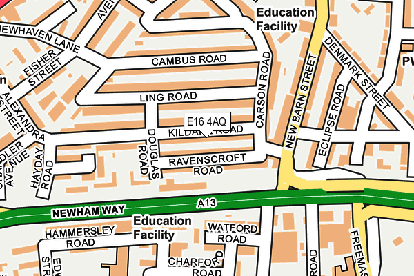 E16 4AQ map - OS OpenMap – Local (Ordnance Survey)