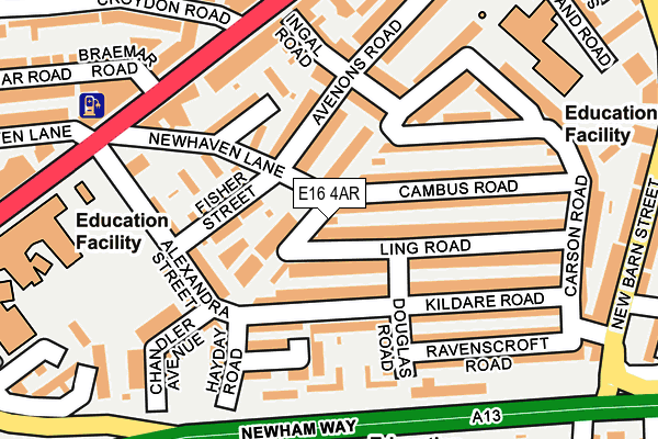 E16 4AR map - OS OpenMap – Local (Ordnance Survey)