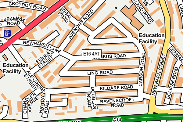 E16 4AT map - OS OpenMap – Local (Ordnance Survey)