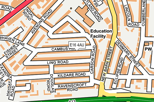 E16 4AU map - OS OpenMap – Local (Ordnance Survey)