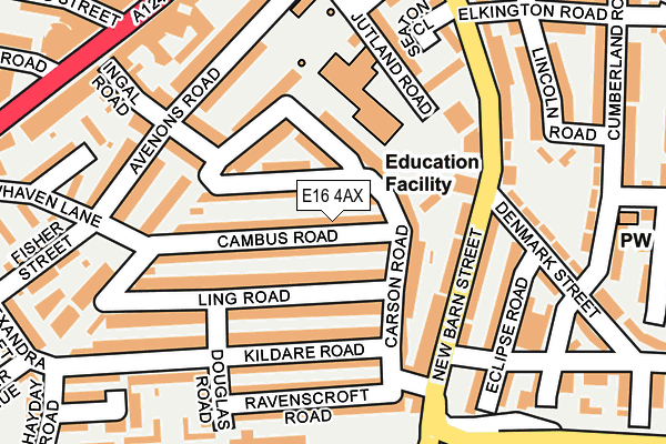 E16 4AX map - OS OpenMap – Local (Ordnance Survey)