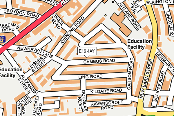 E16 4AY map - OS OpenMap – Local (Ordnance Survey)