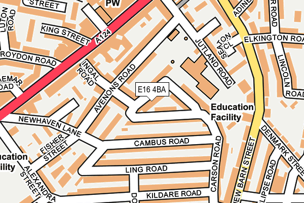 E16 4BA map - OS OpenMap – Local (Ordnance Survey)