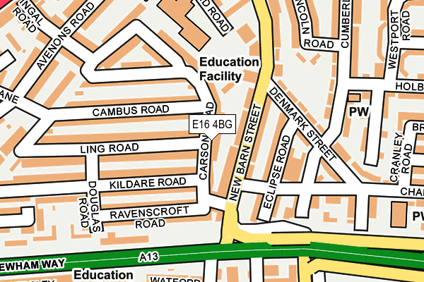 E16 4BG map - OS OpenMap – Local (Ordnance Survey)