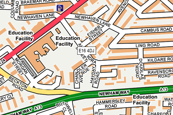 E16 4DJ map - OS OpenMap – Local (Ordnance Survey)