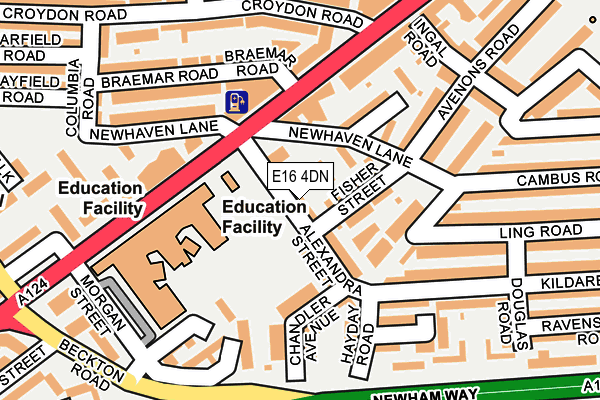 E16 4DN map - OS OpenMap – Local (Ordnance Survey)